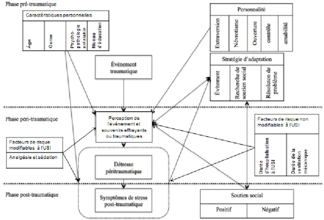 Figure 2. Modifications suggérées au cadre d’adaptation au stress traumatique  6.4  Forces, limites et biais 