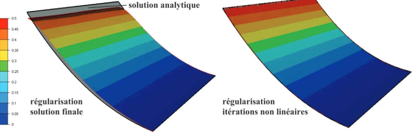 Fig. III-18 Surfaces solutions obtenues par l’algorithme de surface libre pour un maillage de 9 900 nœuds et une 