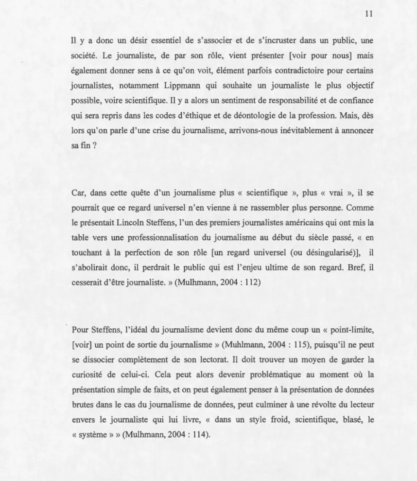 table  vers  une  professionnalisation  du  journalisme  au  début  du  siècle  passé ,  «  en 