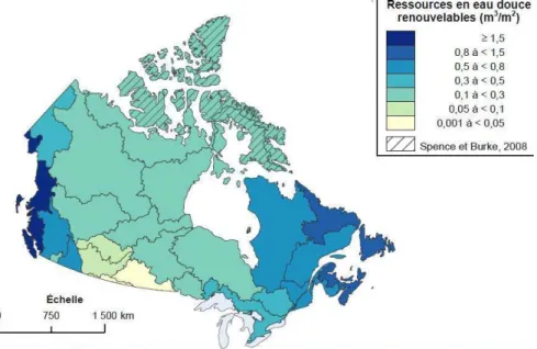 Figure 1.1 : Ressources en eau douce renouvelables au Canada 