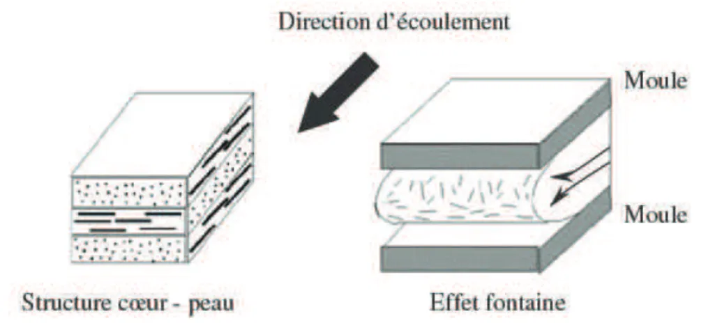 Figure 3-5 Modélisation en trois couches de la structure cœur - peau  [Bon, 2005]