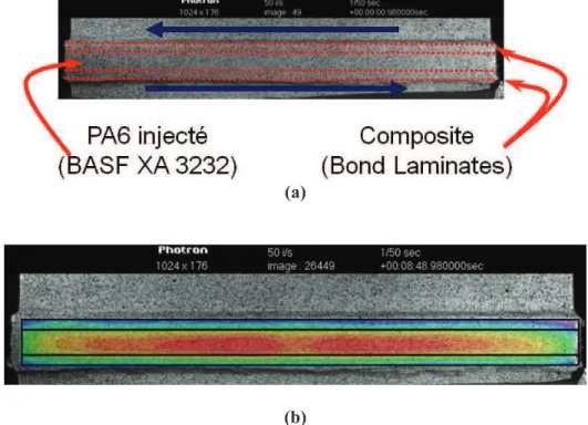 Figure 3-23 (a) Préparation de surface pour l’utilisation de la technique de corrélation d’images 