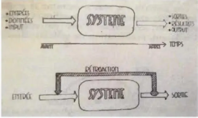 Figure 2 . 3  Schématisation  de  la  dynamique  des  systèmes :  relations  entre  les 