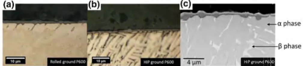 Figure  9  shows Rolled P600 and HIP P600 samples oxidized for 500 h at 550 °C.  A non-planar oxide layer was found on both samples at the metal/oxide and oxide/  air interfaces