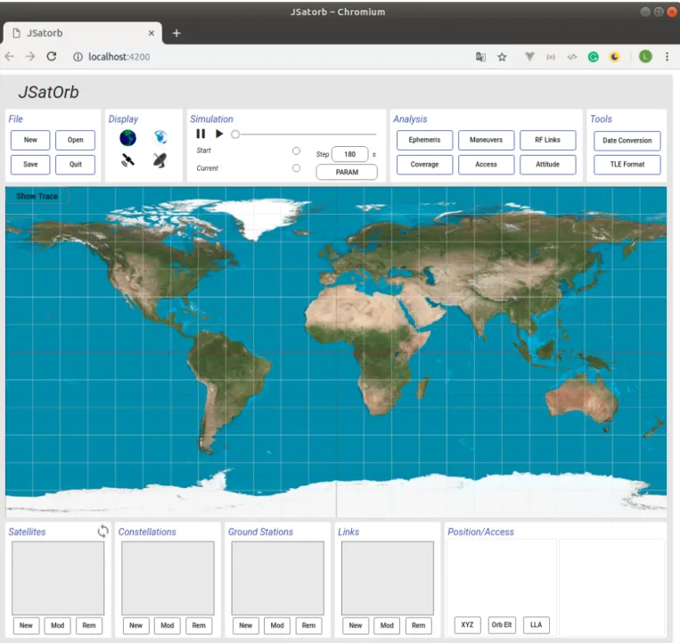 Figure 5. JSatorb user interface (front end)