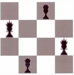Figure  2.1  Solution  d u  probl è m e  l es  n-r e in es  avec  4  r e in es . 