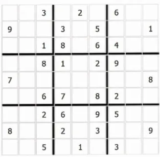 Figur e  2 . 2  Exe mpl e  d e s ud o ku  (t i r é  du  l i v r e  d e  Ru sse ll  et  Norv i g  [ 1 9 [ ) 