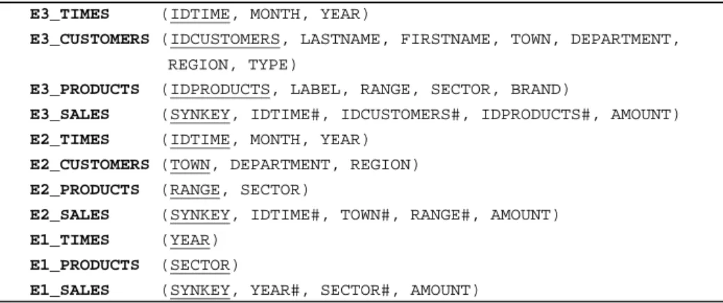 Figure  3  displays  a snapshot of instances  in  the reduced MDB  implemented  ac- ac-cording to the horizontal modeling