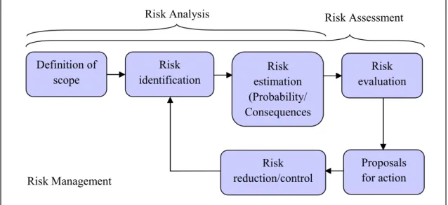 Figure 1.13: Risk Analysis, Risk Assessment and Risk Management process (adapted from