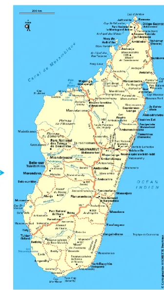 Figure 6 : Localisation et carte de Madagascar 
