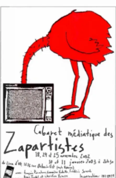 Fig.  22  Cabaret  médiatique des  Zapartistes ,  2003 . 