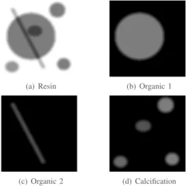 Fig. 4. The abundance maps used to generate the synthetic data. A zero-valued (resp. one-valued) abundance coefficient appear in black (resp