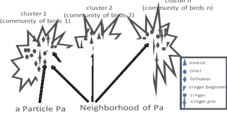 Fig. 1 The Neighborhood of a particle Pa The acMaPSO algorithm is shown in algorithm1