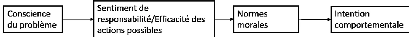 Figure 2.3 Schéma du modèle d’activation des normes (inspiré de : Steg et De Groot, 2010, p.728) 