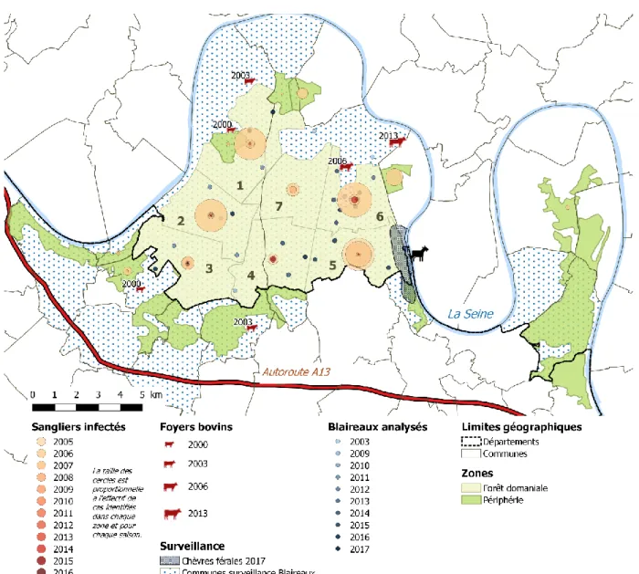 Figure 4 - Carte de l'historique d'identification de cas et de surveillance. 