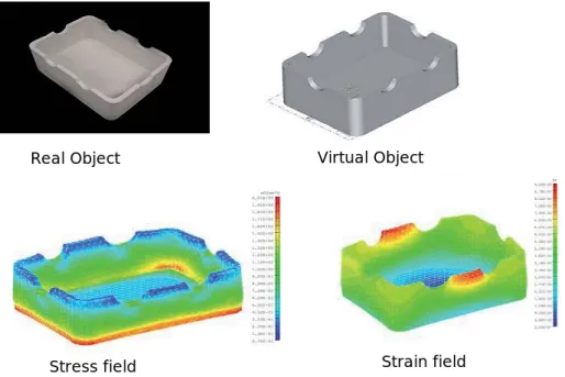 Figure I.2 : Preliminary studies on the finite element simulation of ceramic deformation during sintering.