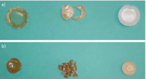 Figure II-26: Comparison o f the effects of drying by evaporation in air (left), lyophilisation (middle), and supercritical drying in  CO 2  (right) on samples a) 10-0.1 -8DD and b) 5-1 -1DD