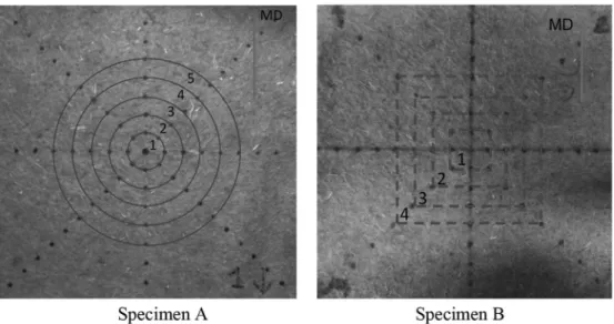 Fig. 1 , the surface area variation is not homogenous on the deformed specimen. In the MD, the surface area decreases in zones 1 to 4