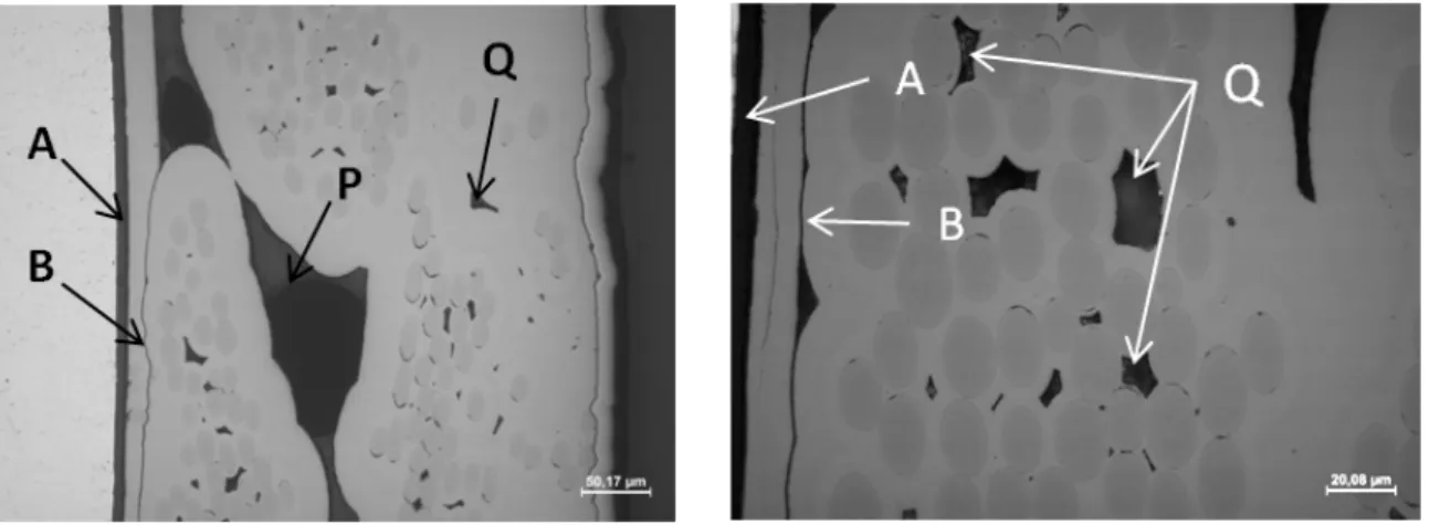 Figure 2.3  Porosités inter et intra ls au sein de la couche composite tressée 2D