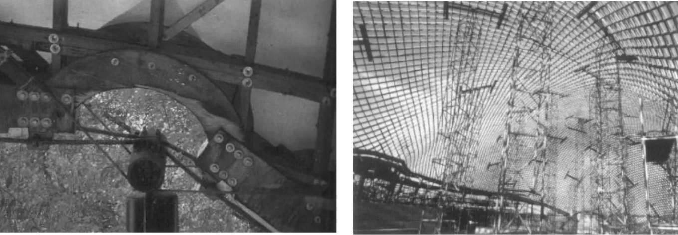 Fig. 1.15 – Détail du dispositif de fixation de la grille sur un câble.