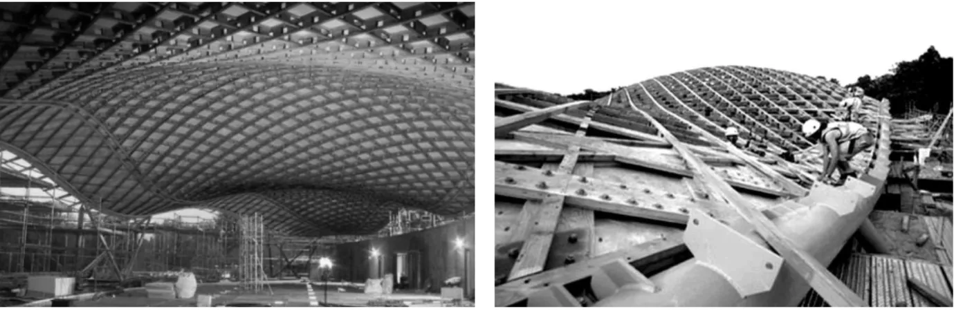 Fig. 1.22 – Intérieur du Savill building. Fig. 1.23 – Ancrages de la couverture.