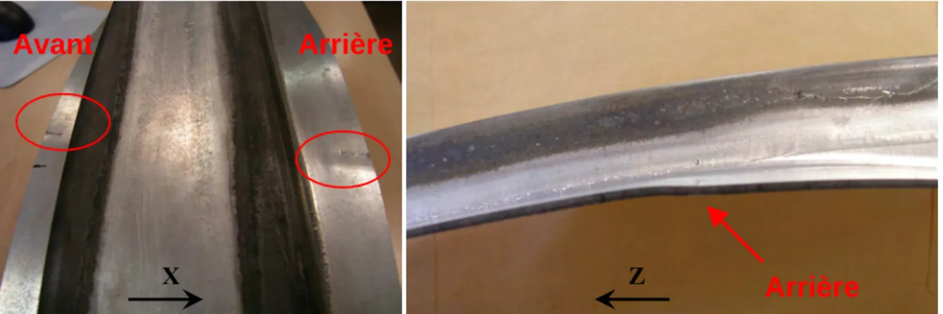 Figure 30 : Génération du « pli » au niveau du 5 ème  bridage du pied milieu 