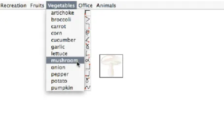 Figure 2.35: Gestes associés à des commandes d’un menu linéaire avec un mapping arbi- arbi-traire.