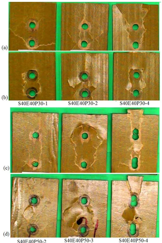 Figure 5. Failure damages of GFRP (a) Inner face of S40E40P30 (b) Outer face of 