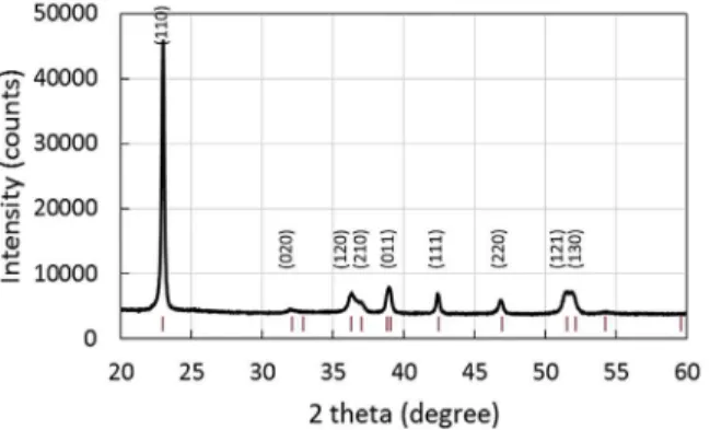 Fig. 4. Optical image of copper oxides patterns after removal of the oxalate layer (laser spot scan speed = 5 mm/sec, glass substrate).