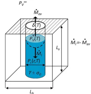 Figure 2. Balance around the gas–liquid interface of a meniscus 