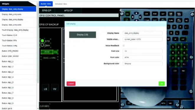 Figure 4: FCU Software prototype developed in the PVSio-web Prototype Builder. Shaded areas over the picture identify interactive system elements.