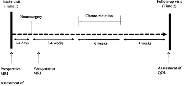 Figure  4  -  Timing  for  the  administration  of  ail  questionnaires  and  MR  scans  are  depicted  schematically  in  the  figure