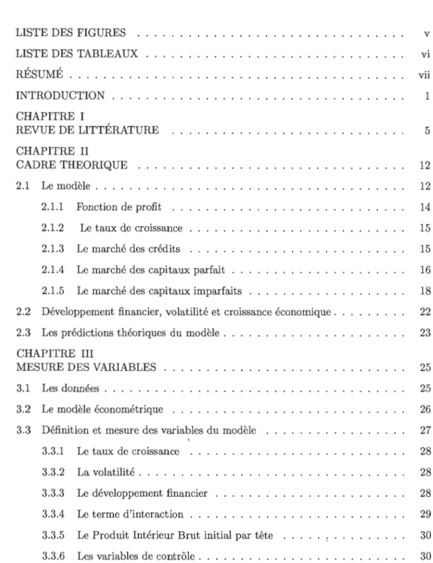TABLE DES  MATIÈRES 