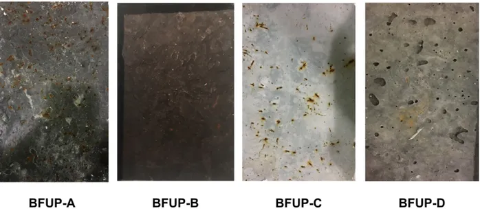 Figure 3.2  Surface des plaques de BFUP après l'essai de résistance à l'écaillage