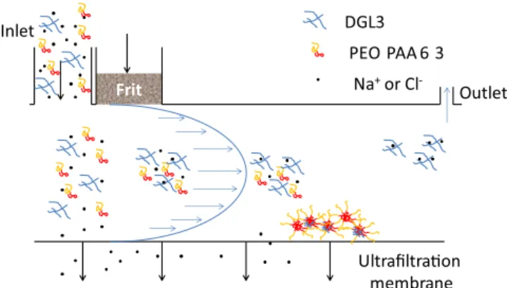 Fig. 9. Frit Inlet FFF elution of PEO-PAA 6-3/DGL3 solutions, in the case of high NaCl concentration.