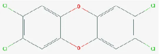 Figure 1.3, Structure du TCDD. (https://pubchem.ncbi.nlm.nih.gov/compound/dioxin) 