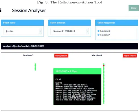 Fig. 3. The Reflection-on-Action Tool