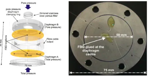 Figure 1.25   The design of an FBG sensor for measuring PWP [55] 