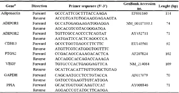 TABLE 1. Sequences of oligonucleotide primer pairs used ill quantitative real-time PCR experiments 