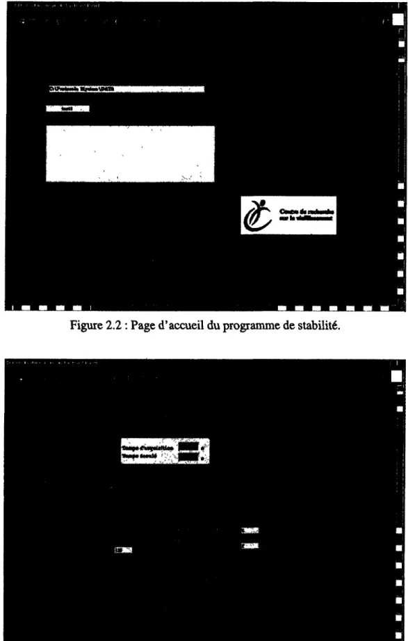 Figure 2.2 : Page d'accueil du programme de stabilit6. 