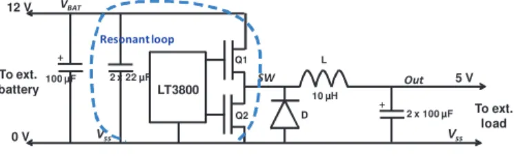 Fig. 1.   Electrical diagram of the studied DC-DC converter   