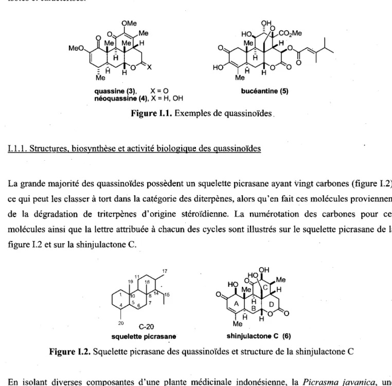 Figure 1.1. Exemples de quassinoi'des. 