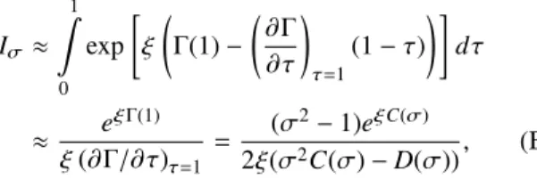 FIG. 12. The integrand of I as a func- func-tion of σ/σ s for ξ = 1 (a); the  correc-tion factor K as a funccorrec-tion of the  mag-netic field parameter ξ (b)