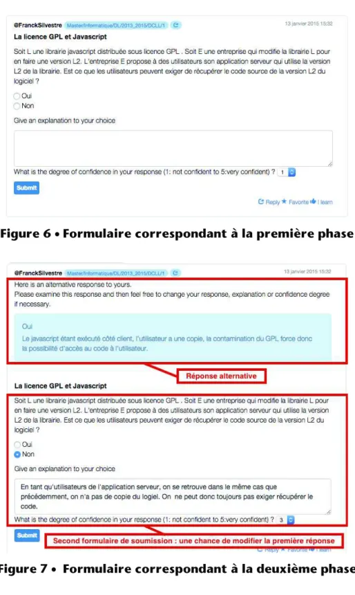 Figure 6 • Formulaire correspondant à la première phase  