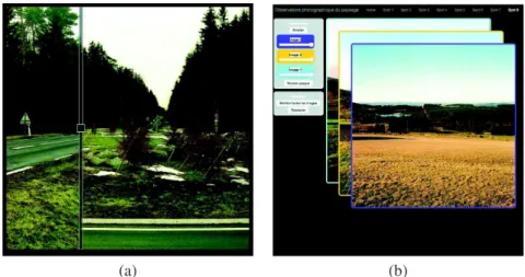 Figure 4. (a) Comparaison par volet vertical et (b) par empilement.