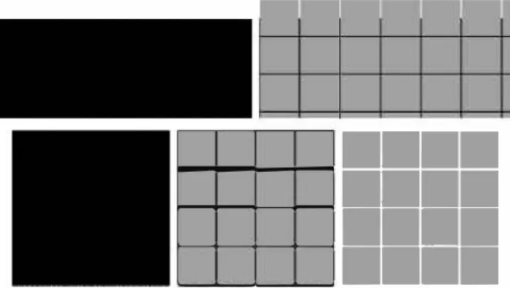 Fig. 3.  Vertical and horizontal sections of the corroded metal with the intergranular  region in black and the metal grains in grey