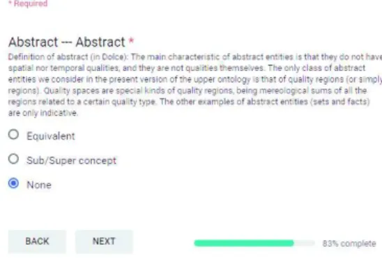 Fig. 1. Example of correspondence as shown in the online evaluation form.