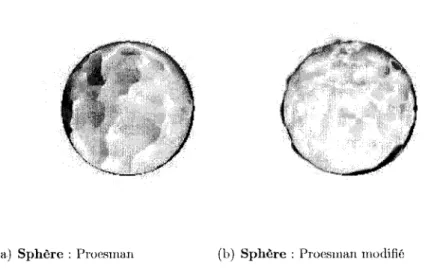 Figure 4.2 - Erreur angulaire sur la sequence de sphere - trame 9. Plus les pixels sont  fences, plus l'erreur est grande