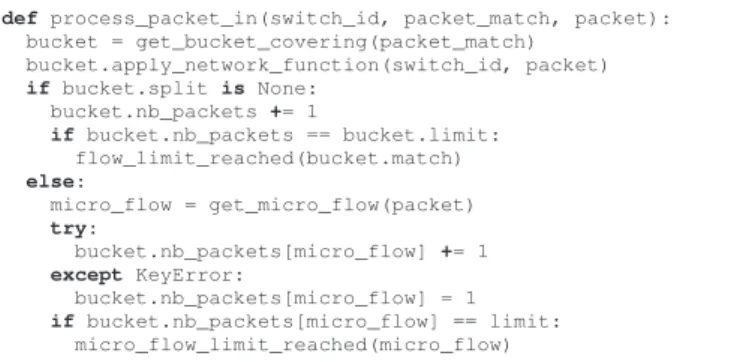 Fig. 4. Processing incoming packets for network functions