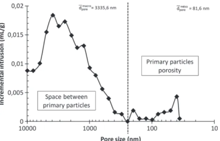 Figure 5. Pore size distribution of a PVC particle. 